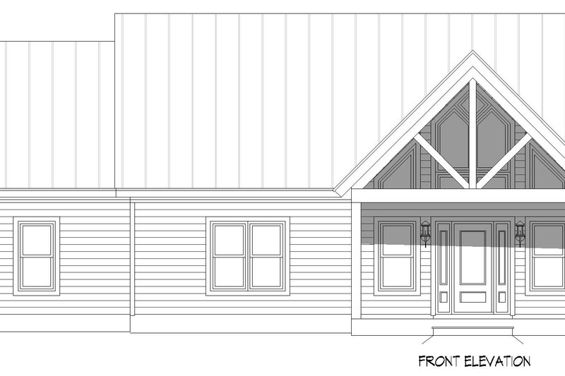 House Blueprint - Exterior - Front Elevation 3 for Farmhouse House Plan #932-1456 - 3 bed, 2 bath