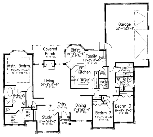 House Design - Country Floor Plan - Main Floor Plan #52-252