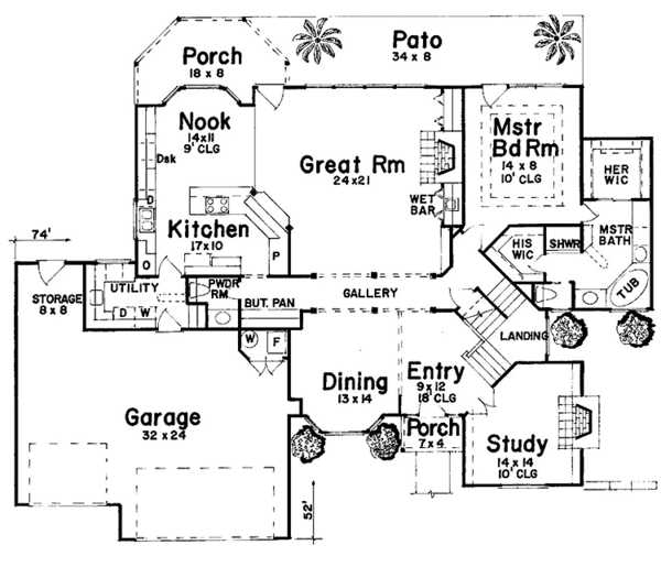 Dream House Plan - European Floor Plan - Main Floor Plan #52-245