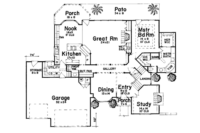 Dream House Plan - Floor Plan - Main Floor for European House Plan #52-245 - 3 bed, 3.5 bath