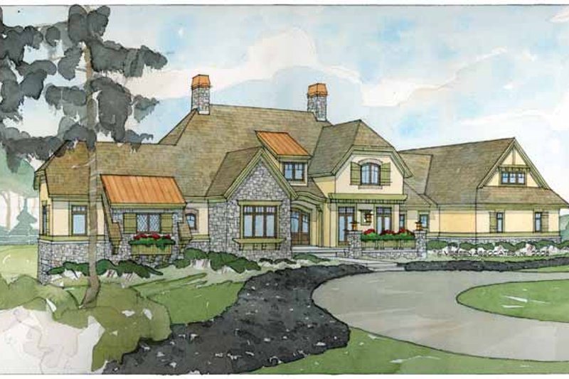 Home Plan - Exterior - Front Elevation 6 for European House Plan #928-66 - 4 bed, 3.5 bath