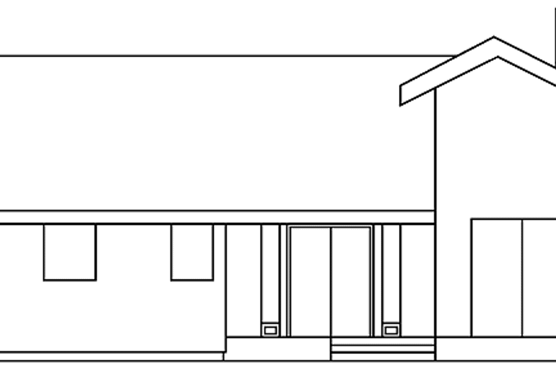 Home Plan - Exterior - Rear Elevation for Contemporary House Plan #60-984 - 2 bed, 2 bath