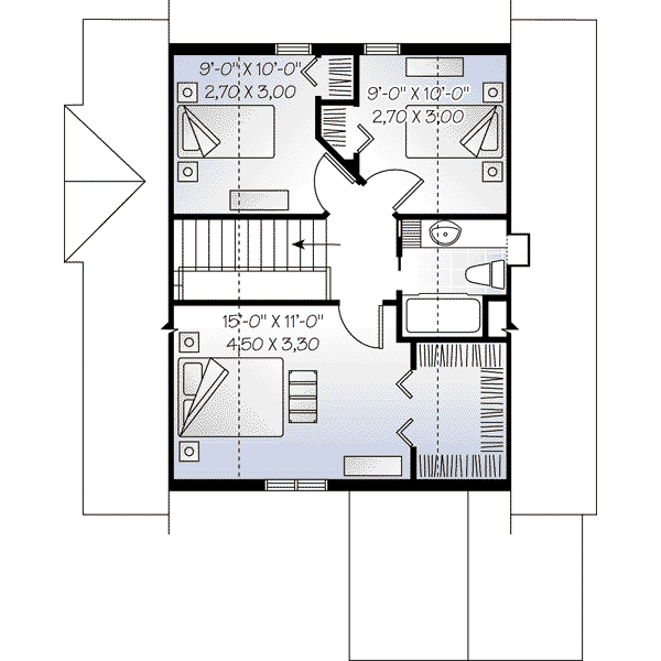 Cottage Floor Plan - Upper Floor Plan #23-579