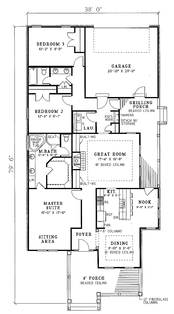 Country Floor Plan - Main Floor Plan #17-1024