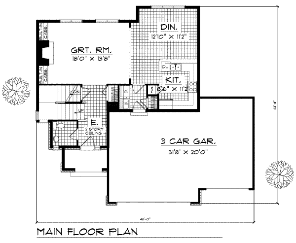 House Plan Design - European Floor Plan - Main Floor Plan #70-185