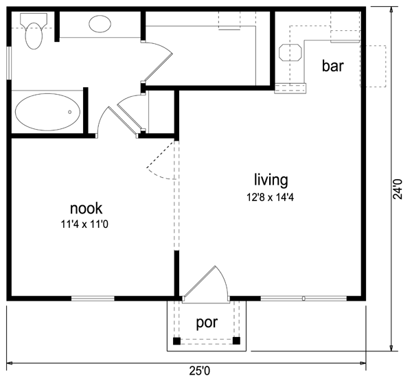 Cottage Floor Plan - Main Floor Plan #84-533