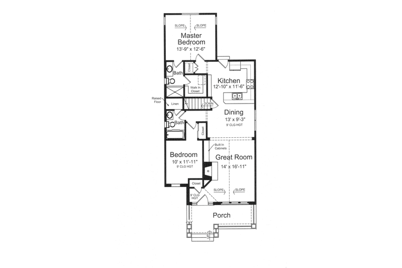 Home Plan - Floor Plan - Main Floor for Craftsman House Plan #46-842 - 2 bed, 2 bath