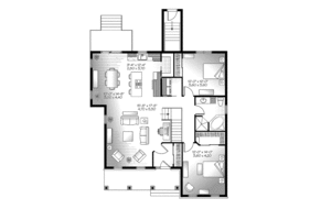 Floor Plan - Main Floor for Country House Plan #23-2500 - 2 bed, 1 bath
