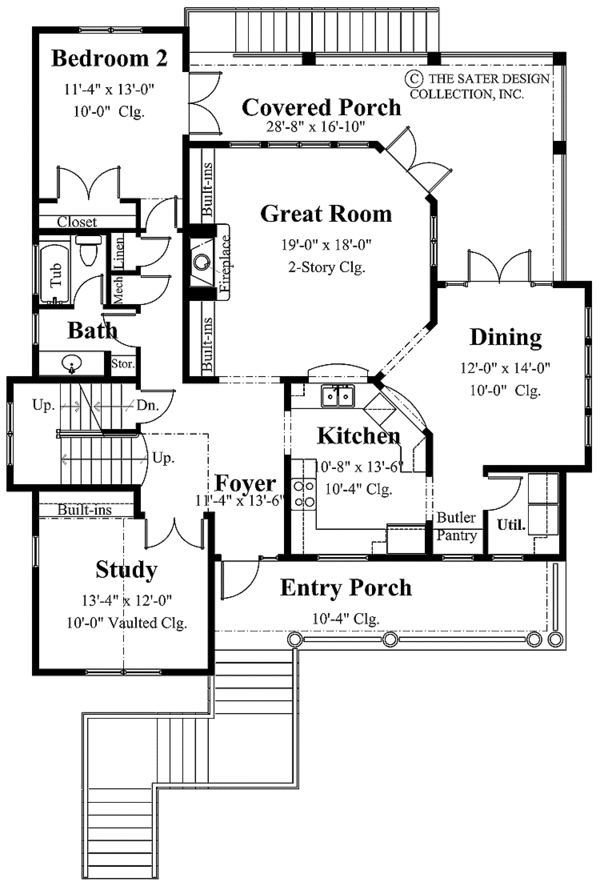Architectural House Design - Country Floor Plan - Main Floor Plan #930-124