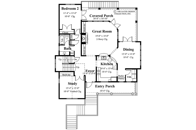 House Plan Design - Floor Plan - Main Floor for Country House Plan #930-124 - 3 bed, 3 bath
