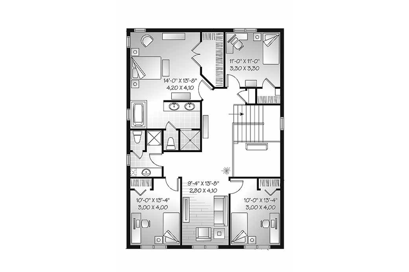 Home Plan - Floor Plan - Upper Floor for Craftsman House Plan #23-2483 - 4 bed, 2.5 bath