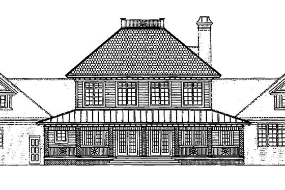 Exterior - Rear Elevation for Victorian House Plan #930-206 - 3 bed, 2.5 bath