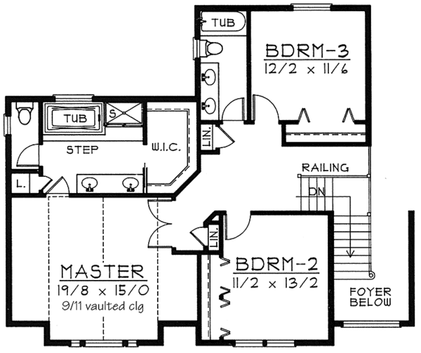Architectural House Design - Country Floor Plan - Upper Floor Plan #1037-16