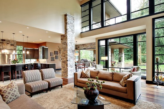 Interior - Family Room 1 for Modern House Plan #132-221 - 4 bed, 4.5 bath