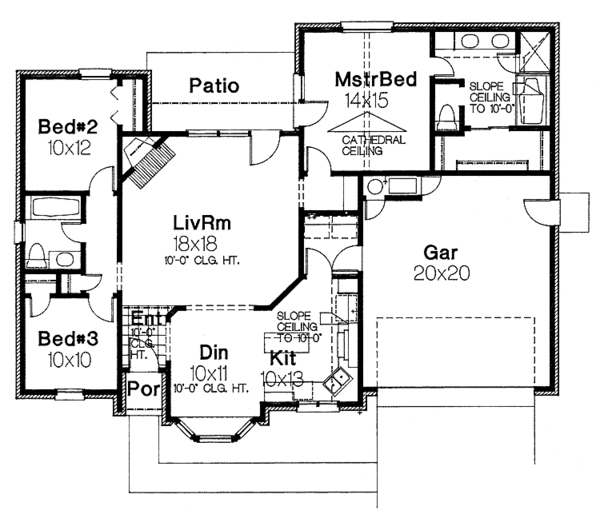 House Plan Design - Ranch Floor Plan - Main Floor Plan #310-1185
