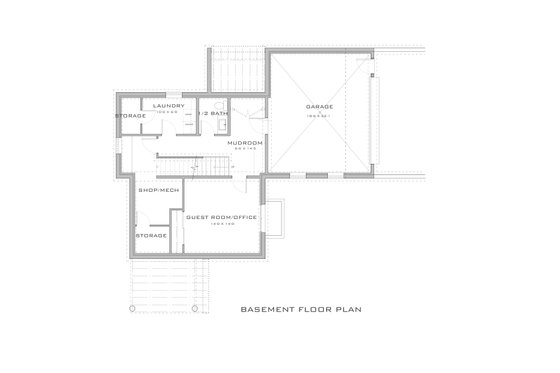 Floor Plan - Lower Floor for Modern House Plan #909-10 - 3 bed, 3 bath