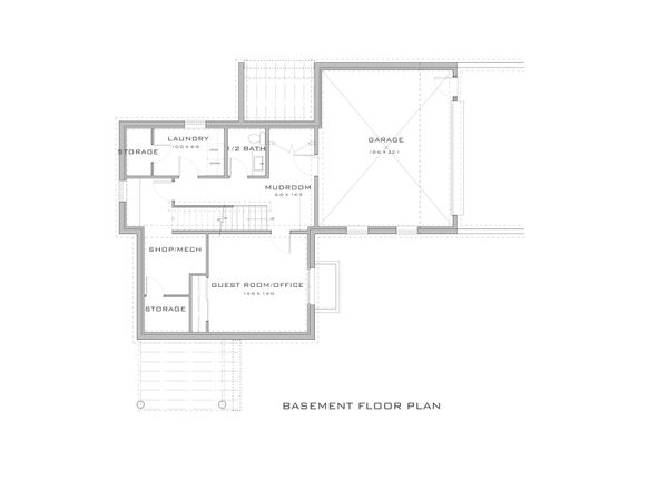 Modern Floor Plan - Lower Floor Plan #909-10