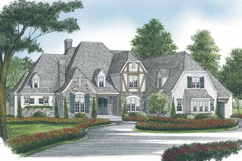 House Blueprint - European Exterior - Front Elevation Plan #453-593