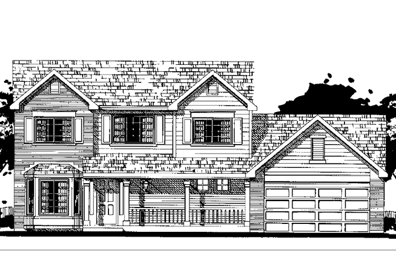 Home Plan - Exterior - Front Elevation 3 for Country House Plan #300-135 - 4 bed, 2.5 bath