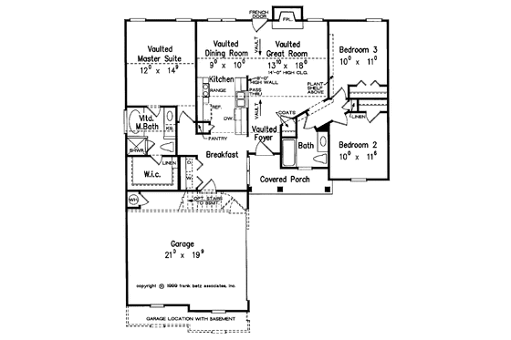 Floor Plan - Main Floor for Country House Plan #927-549 - 3 bed, 2 bath