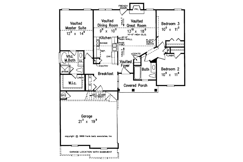 Home Plan - Floor Plan - Main Floor for Country House Plan #927-549 - 3 bed, 2 bath