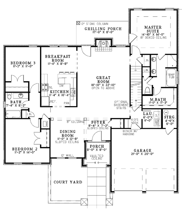 House Plan Design - European Floor Plan - Main Floor Plan #17-2922