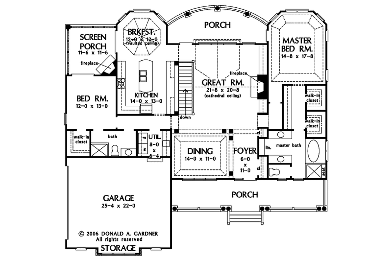 Home Plan - Floor Plan - Main Floor for Colonial House Plan #929-810 - 4 bed, 4 bath
