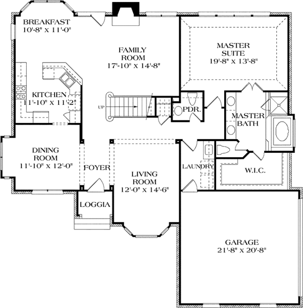 Home Plan - Colonial Floor Plan - Main Floor Plan #453-433