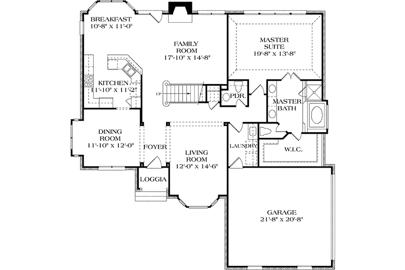 Dream House Plan - Floor Plan - Main Floor for Colonial House Plan #453-433 - 5 bed, 3.5 bath