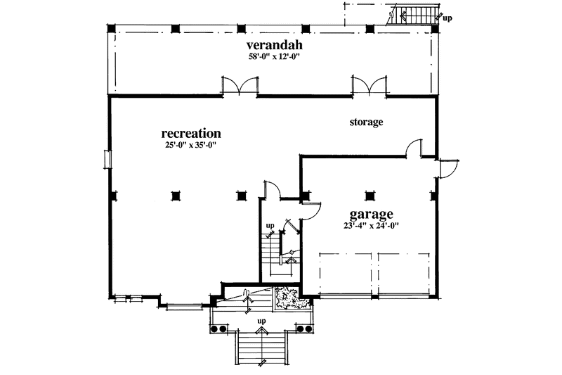 Home Plan - Floor Plan - Lower Floor for Country House Plan #930-74 - 3 bed, 2 bath