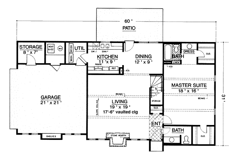 Home Plan - Floor Plan - Main Floor House Plan #45-502 - 3 bed, 2.5 bath