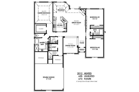 Floor Plan - Main Floor for European House Plan #424-261 - 3 bed, 2.5 bath