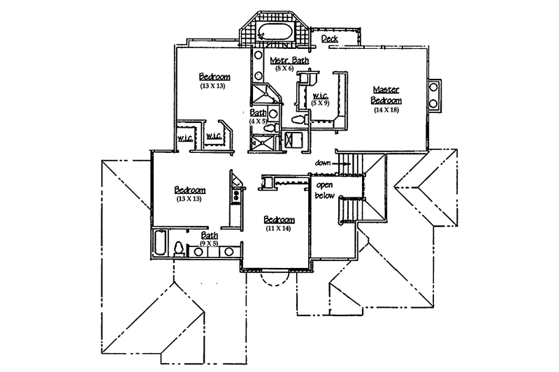 Home Plan - Floor Plan - Upper Floor for Traditional House Plan #945-55 - 4 bed, 4.5 bath