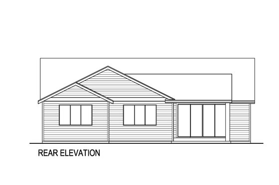 Exterior - Rear Elevation for Contemporary House Plan #569-72 - 3 bed, 2 bath
