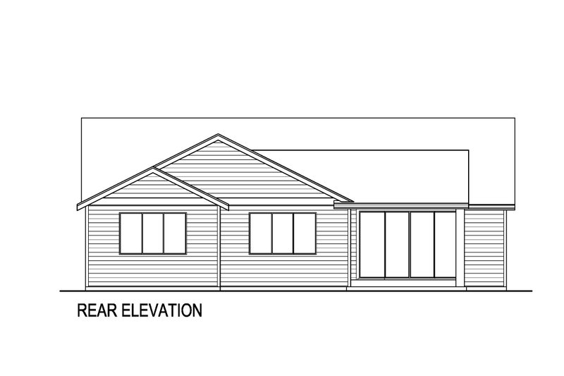 House Blueprint - Exterior - Rear Elevation for Contemporary House Plan #569-72 - 3 bed, 2 bath