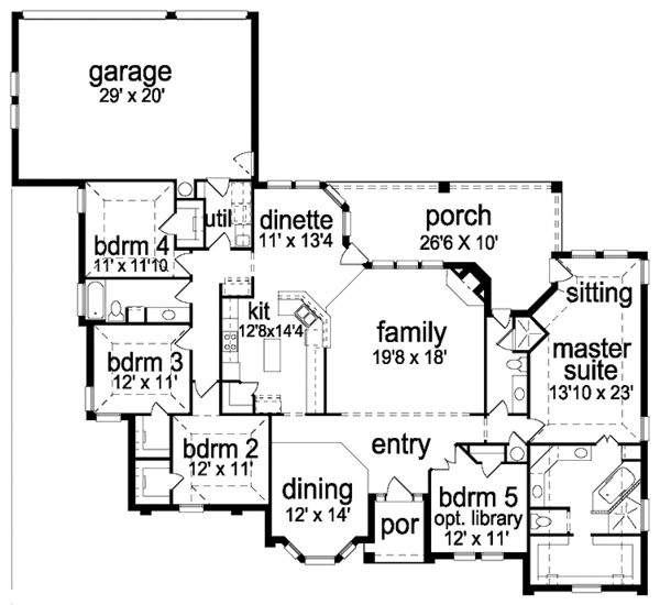 House Blueprint - Country Floor Plan - Main Floor Plan #84-647