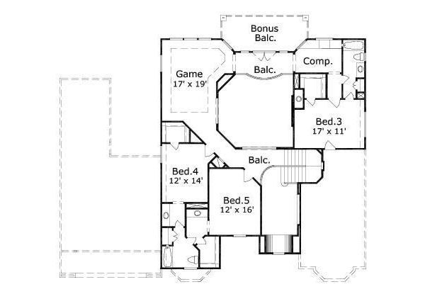 Traditional Floor Plan - Upper Floor Plan #411-232