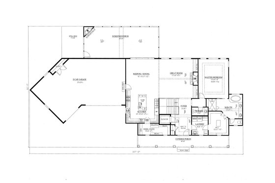 Floor Plan - Main Floor for Farmhouse House Plan #437-93 - 4 bed, 3.5 bath