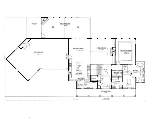 Home Plan - Farmhouse Floor Plan - Main Floor Plan #437-93