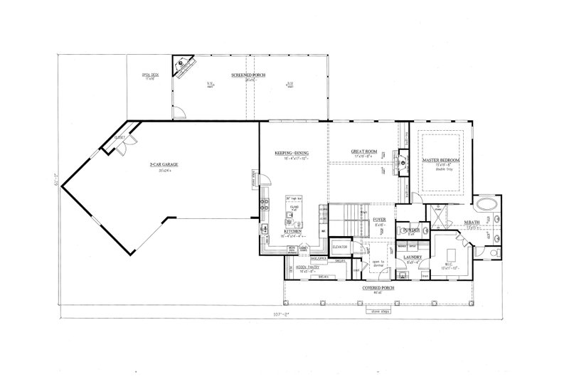 Dream House Plan - Floor Plan - Main Floor for Farmhouse House Plan #437-93 - 4 bed, 3.5 bath