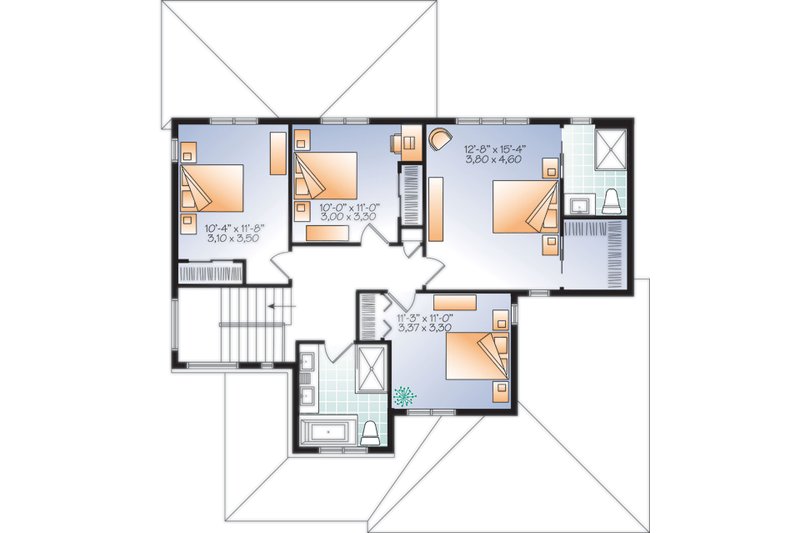 Dream House Plan - Floor Plan - Upper Floor for Craftsman House Plan #23-2704 - 4 bed, 2.5 bath
