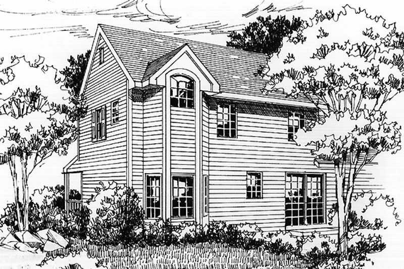 Dream House Plan - Exterior - Rear Elevation for Country House Plan #456-107 - 3 bed, 2.5 bath
