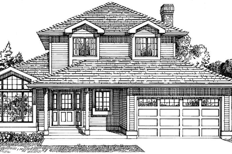 House Blueprint - Craftsman Exterior - Front Elevation Plan #47-761
