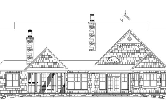 Exterior - Rear Elevation 4 for Craftsman House Plan #929-905 - 4 bed, 4 bath