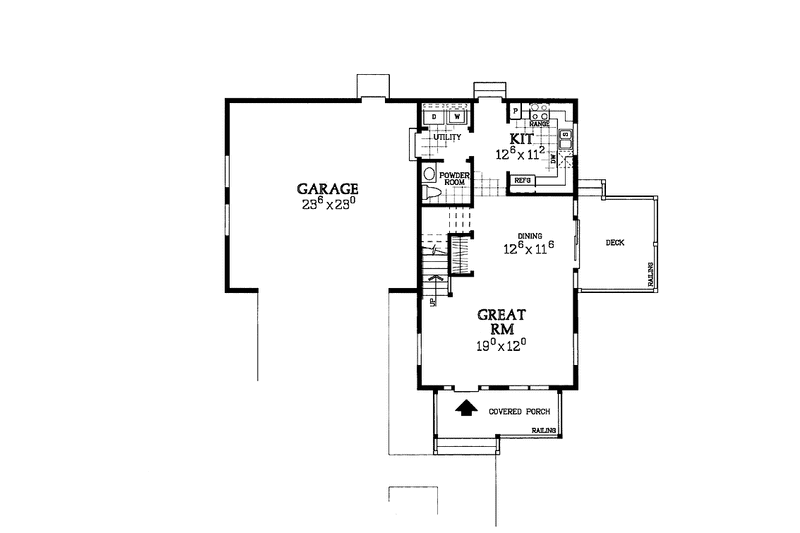 Home Plan - Floor Plan - Main Floor for Victorian House Plan #72-1109 - 3 bed, 2.5 bath