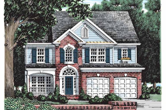 Exterior - Front Elevation 3 for Colonial House Plan #927-161 - 3 bed, 2.5 bath