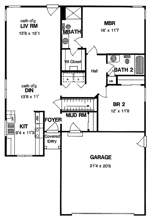Architectural House Design - Craftsman Floor Plan - Main Floor Plan #316-245
