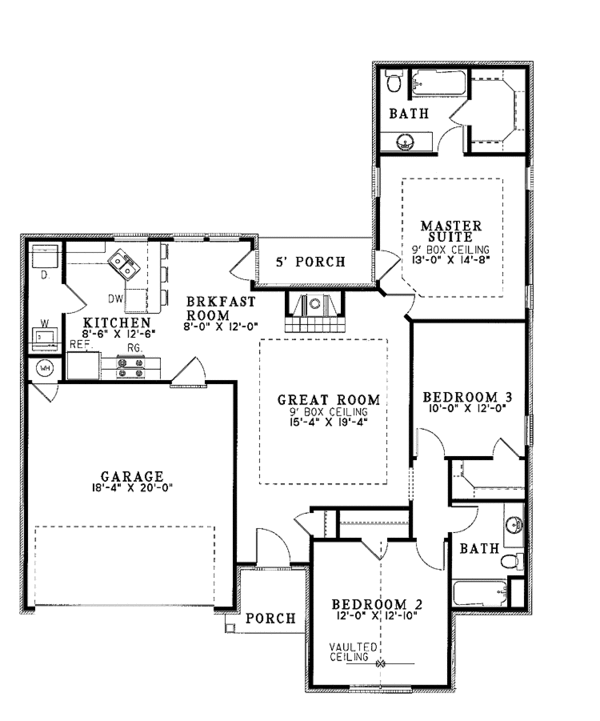 House Design - Ranch Floor Plan - Main Floor Plan #17-2796