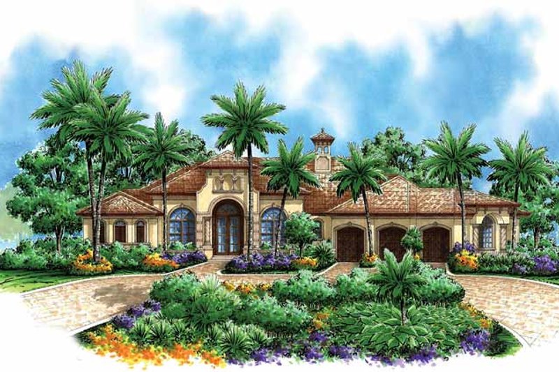 Dream House Plan - Mediterranean Exterior - Front Elevation Plan #1017-29