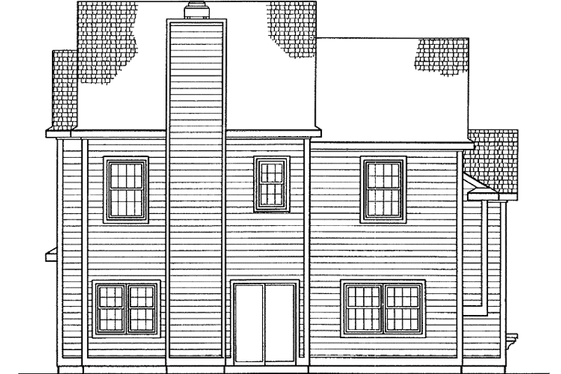 House Blueprint - Exterior - Rear Elevation for Contemporary House Plan #72-949 - 3 bed, 2.5 bath
